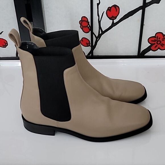 Everlane The Italian Leather Tan Chelsea Square Toe Ankle Boot Size 7 - Picture 2 of 9